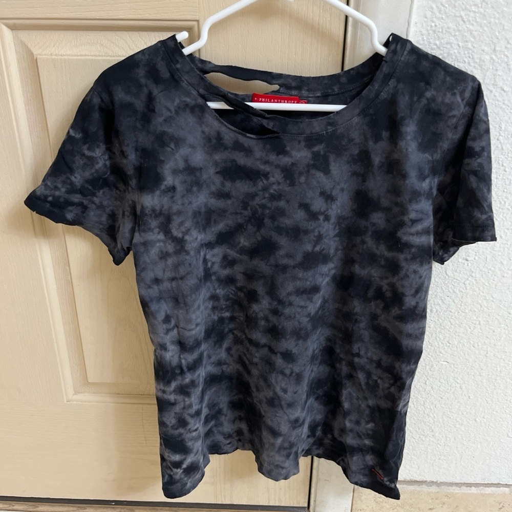 n:PHILANTHROPY Charcoal Tie-Dye Short Sleeve Tee